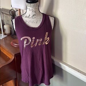PINK Victoria's Secret Women's Sequin Purple Tank Top‼️FINAL SALE